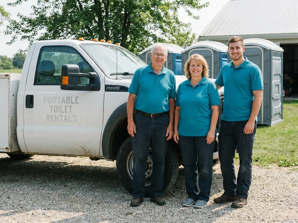 Denvora Porta Potty Services portable toilet rentals team in Palmyra, WI